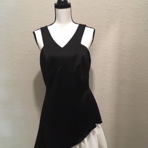 Black and white ruffle dress